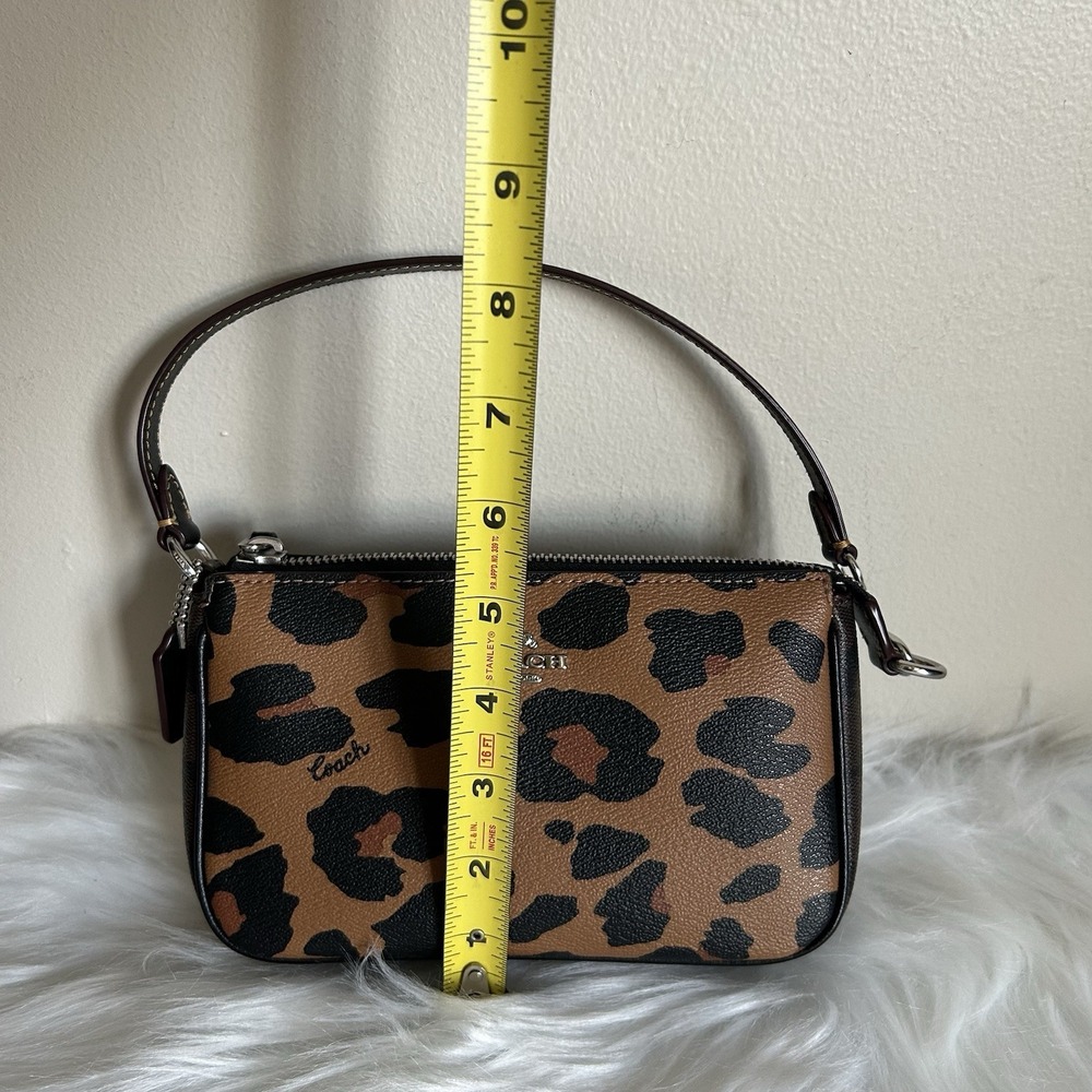 Coach Nolita 19 Leopard Print Brown Coated Canvas Shoulder Bag Excellent - Picture 7 of 8